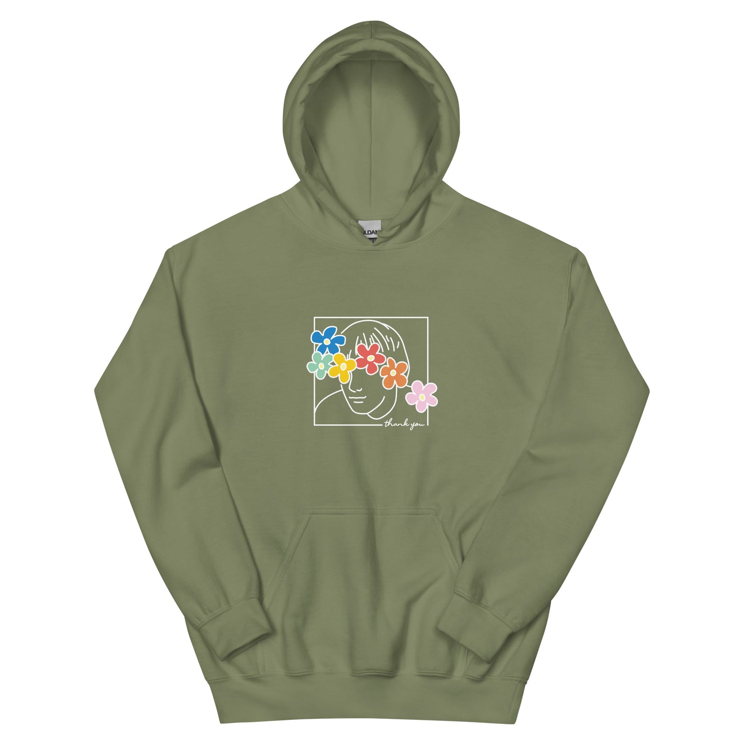 Floral Face Hoody