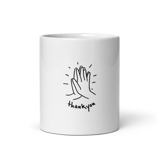 Hi-Five Glossy Mug | White